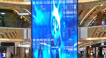 Торговый центр крытый гигантский прозрачный светодиодный экран