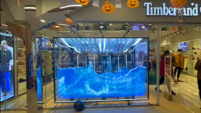 Решение экрана крытой Высоко-яркости прозрачное для магазинов бренда в больших торговых центрах