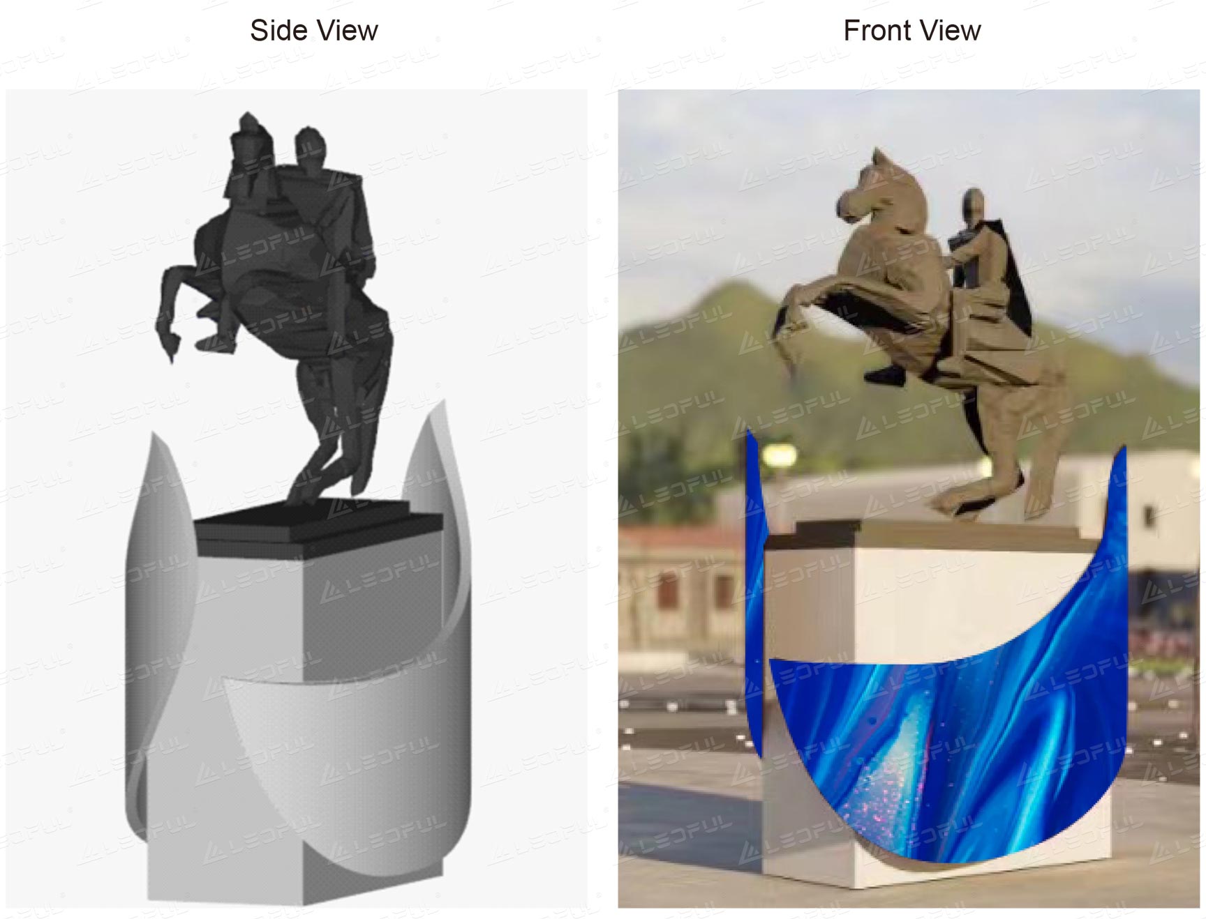 3D экран крыльев статуи